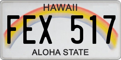 HI license plate FEX517