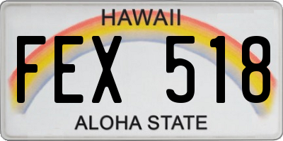HI license plate FEX518
