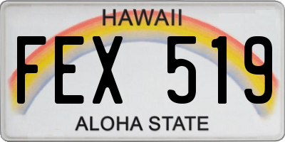 HI license plate FEX519