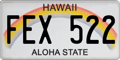 HI license plate FEX522