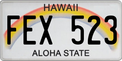 HI license plate FEX523