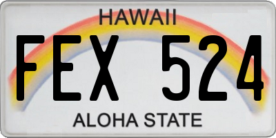 HI license plate FEX524