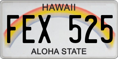 HI license plate FEX525