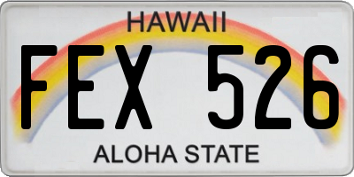 HI license plate FEX526