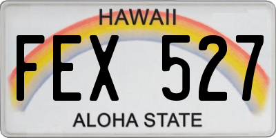 HI license plate FEX527
