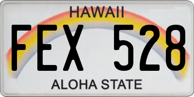 HI license plate FEX528