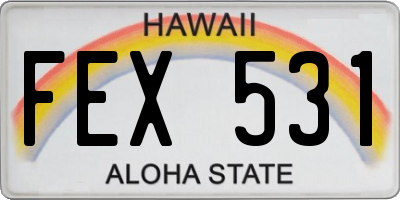 HI license plate FEX531