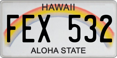 HI license plate FEX532