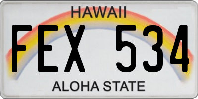 HI license plate FEX534