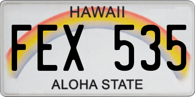 HI license plate FEX535