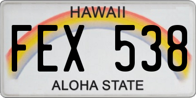 HI license plate FEX538