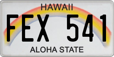 HI license plate FEX541