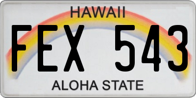 HI license plate FEX543