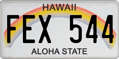 HI license plate FEX544
