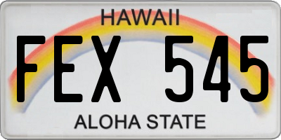 HI license plate FEX545