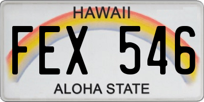 HI license plate FEX546