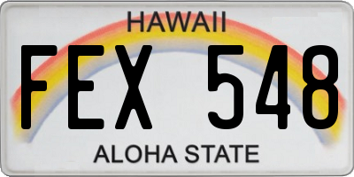 HI license plate FEX548
