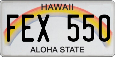 HI license plate FEX550
