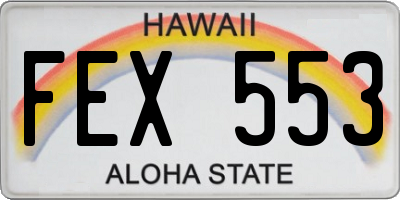 HI license plate FEX553