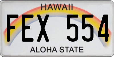 HI license plate FEX554