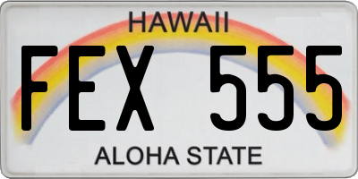 HI license plate FEX555