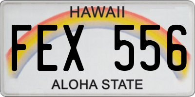 HI license plate FEX556