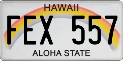 HI license plate FEX557