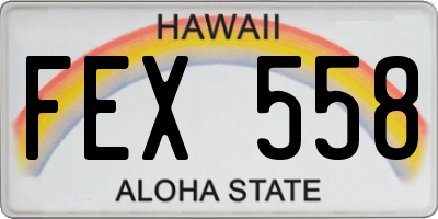 HI license plate FEX558
