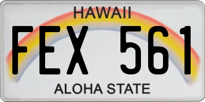 HI license plate FEX561