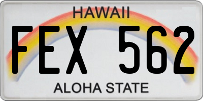 HI license plate FEX562