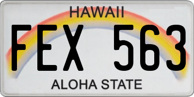 HI license plate FEX563