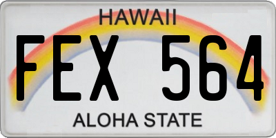 HI license plate FEX564