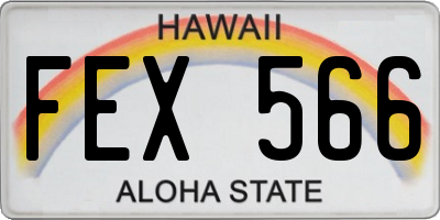 HI license plate FEX566