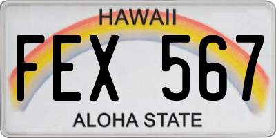 HI license plate FEX567