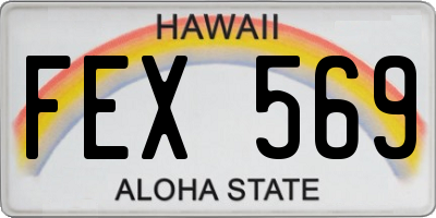 HI license plate FEX569
