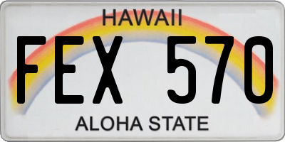 HI license plate FEX570