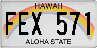 HI license plate FEX571