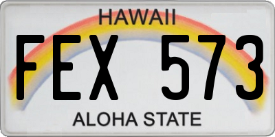 HI license plate FEX573