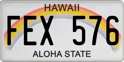 HI license plate FEX576