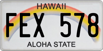 HI license plate FEX578