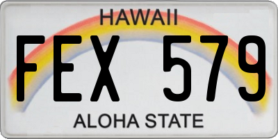 HI license plate FEX579