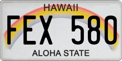 HI license plate FEX580