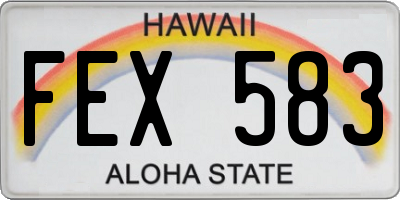 HI license plate FEX583