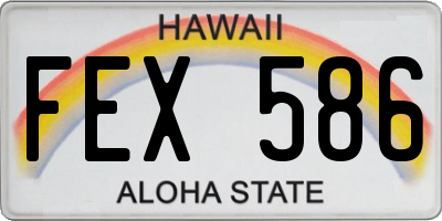 HI license plate FEX586