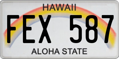HI license plate FEX587