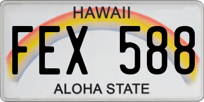 HI license plate FEX588