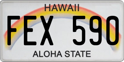 HI license plate FEX590