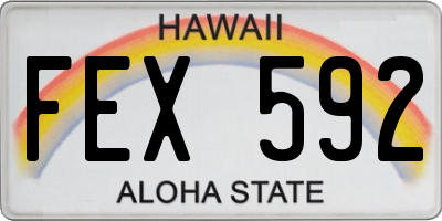 HI license plate FEX592