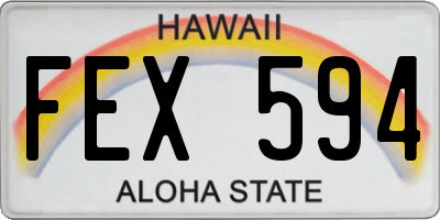 HI license plate FEX594