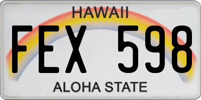 HI license plate FEX598